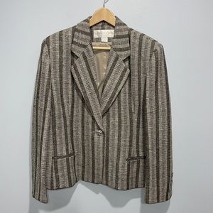 Doncaster striped silk cotton blazer jacket size 16